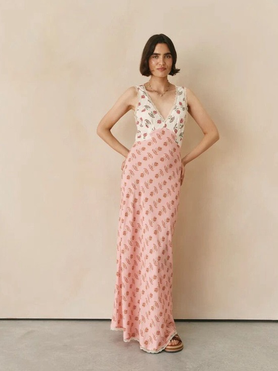 Vrg Grl Dresses & Skirts - VRG GRL Novella Bias Cut Boheme Floral Lace Trim Dress Size 10